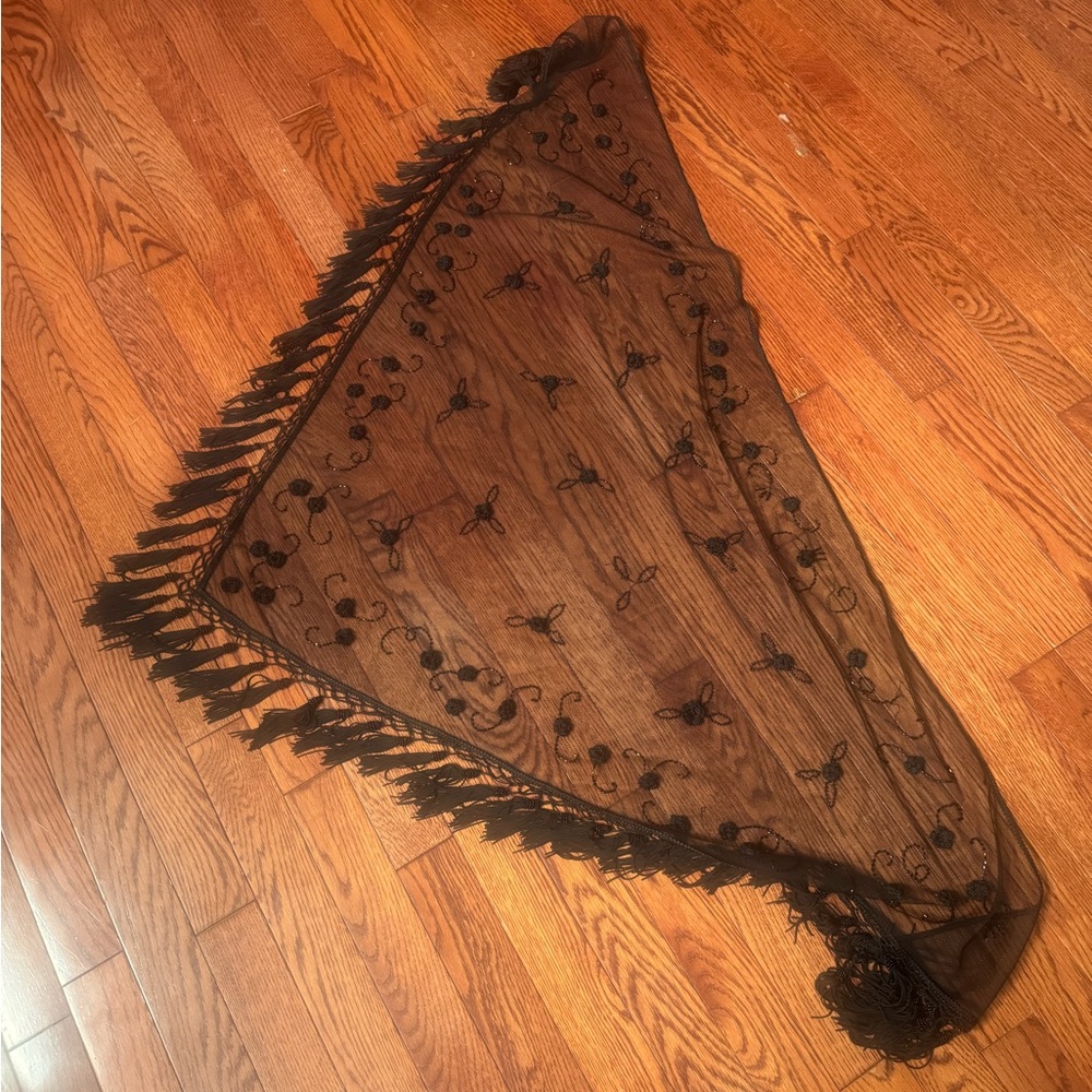 Womans beaded/brocade/lace scarf/wrap